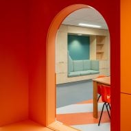 Orange lighthouse interior at CAMHS Edinburgh by Projects Office