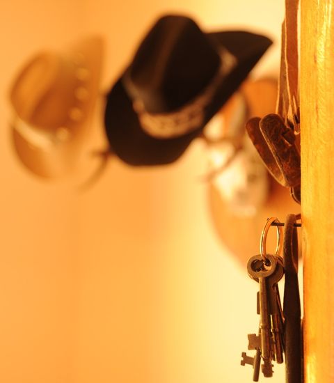 cowboy hat and keys